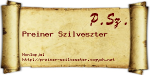 Preiner Szilveszter névjegykártya
