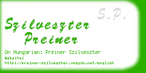 szilveszter preiner business card